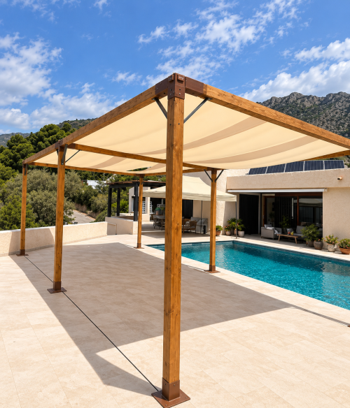 Pérgola Rústica Madera