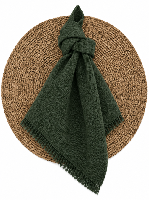 Servilleta Sahara Verde Bosque Flecos
